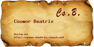 Csomor Beatrix névjegykártya